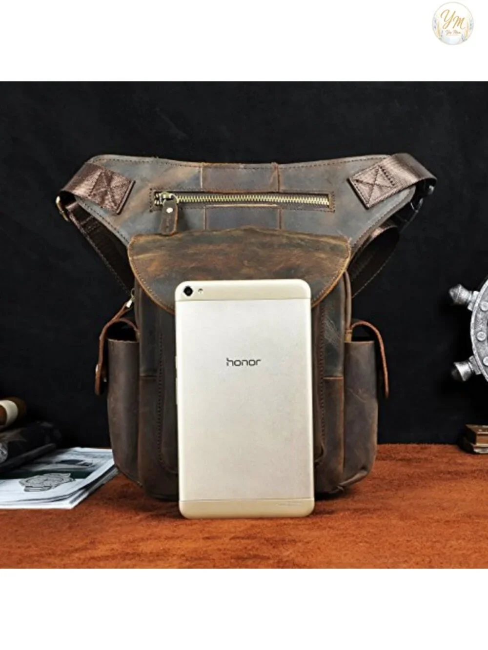 Genuine Leather Waist Pack Motorcycle Fanny Belt Bag Drop Leg